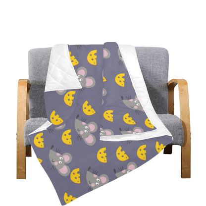 Rat With Cheese Pattern Print Design 01 Premium Quilt