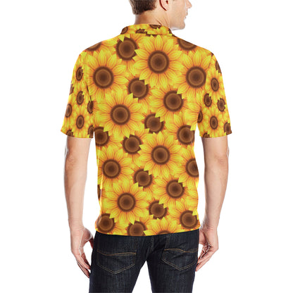 Sunflower Pattern Print Design SF07 Men Polo Shirt