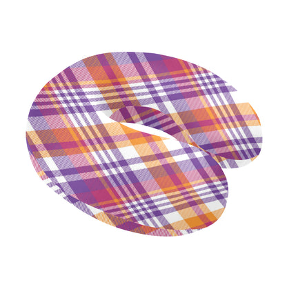 Madras Pattern Print Design 02 U-Shaped Travel Neck Pillow