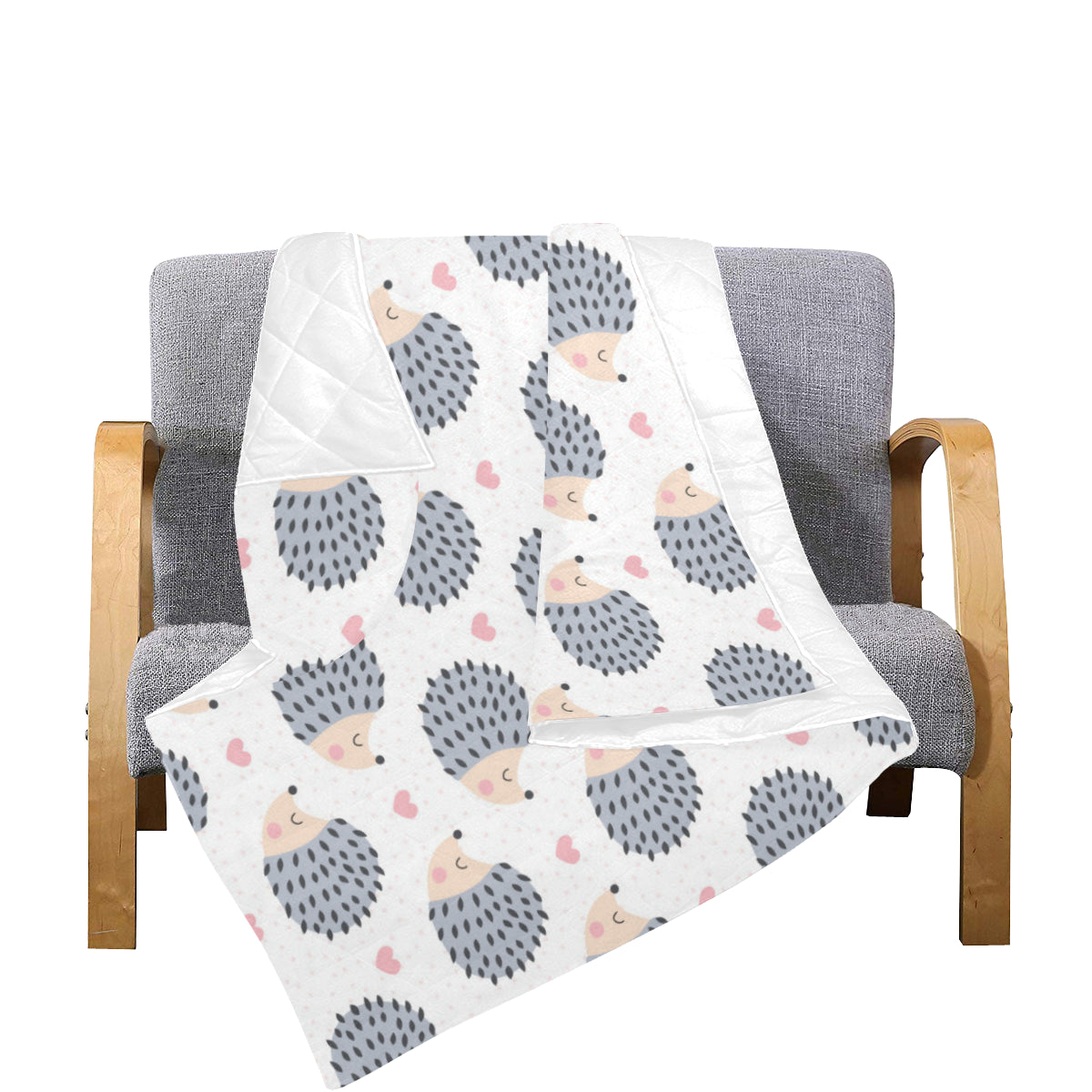 Hedgehog Baby Pattern Print Design 03 Premium Quilt