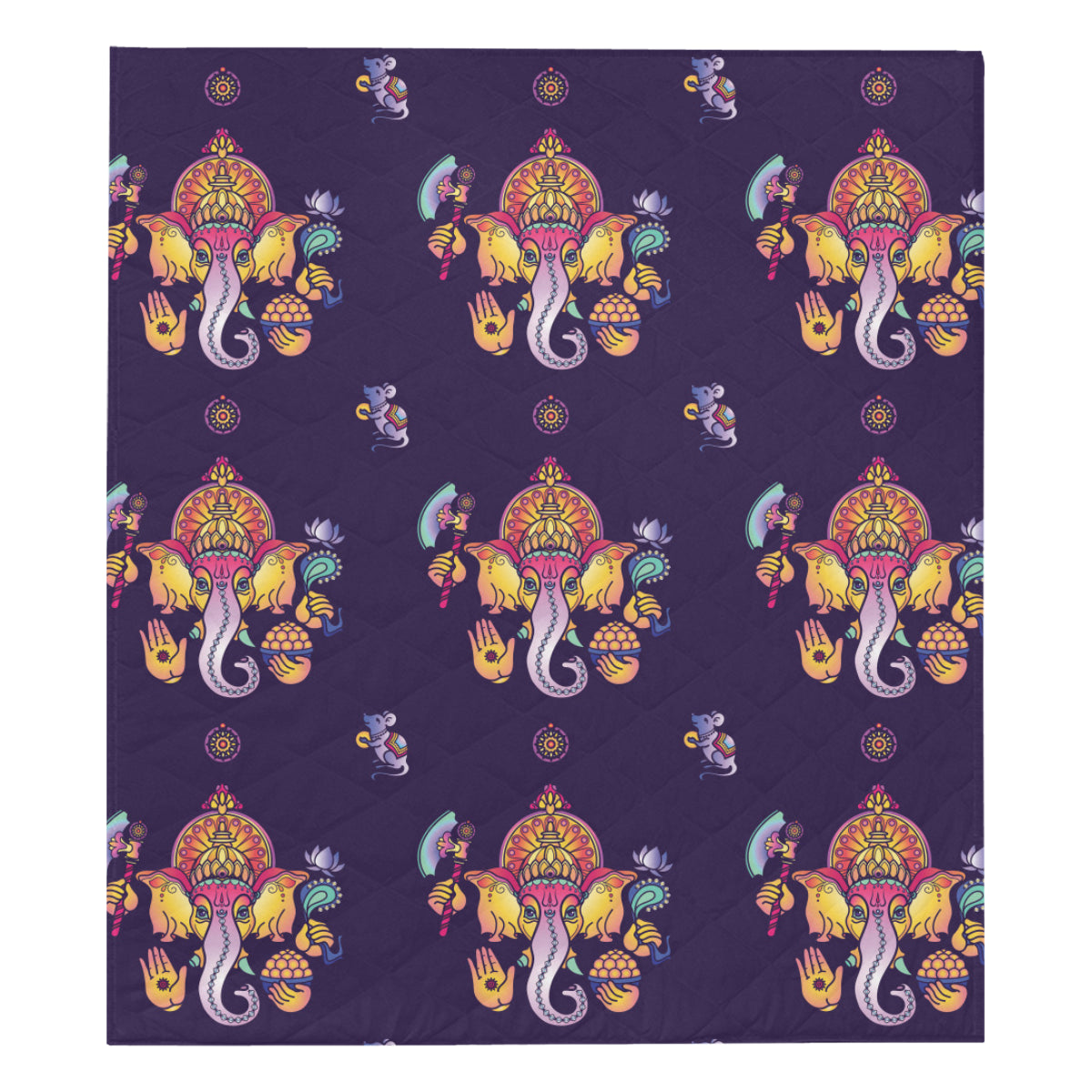 Ganesha Pattern Print Design 04 Premium Quilt