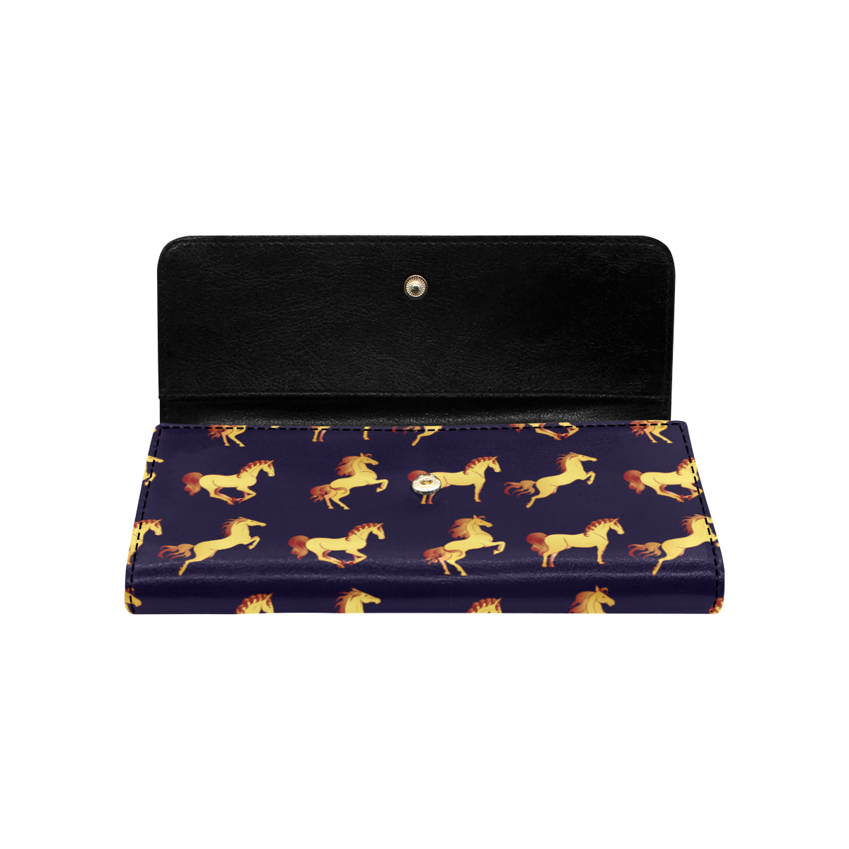 Gold Horse Pattern Women's Trifold Wallet