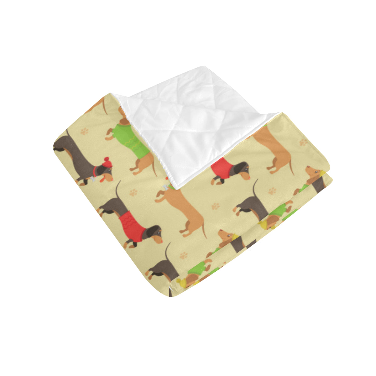 Dachshund Pattern Print Design 06 Premium Quilt