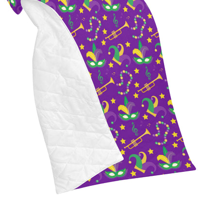 Mardi Gras Pattern Print Design 06 Premium Quilt