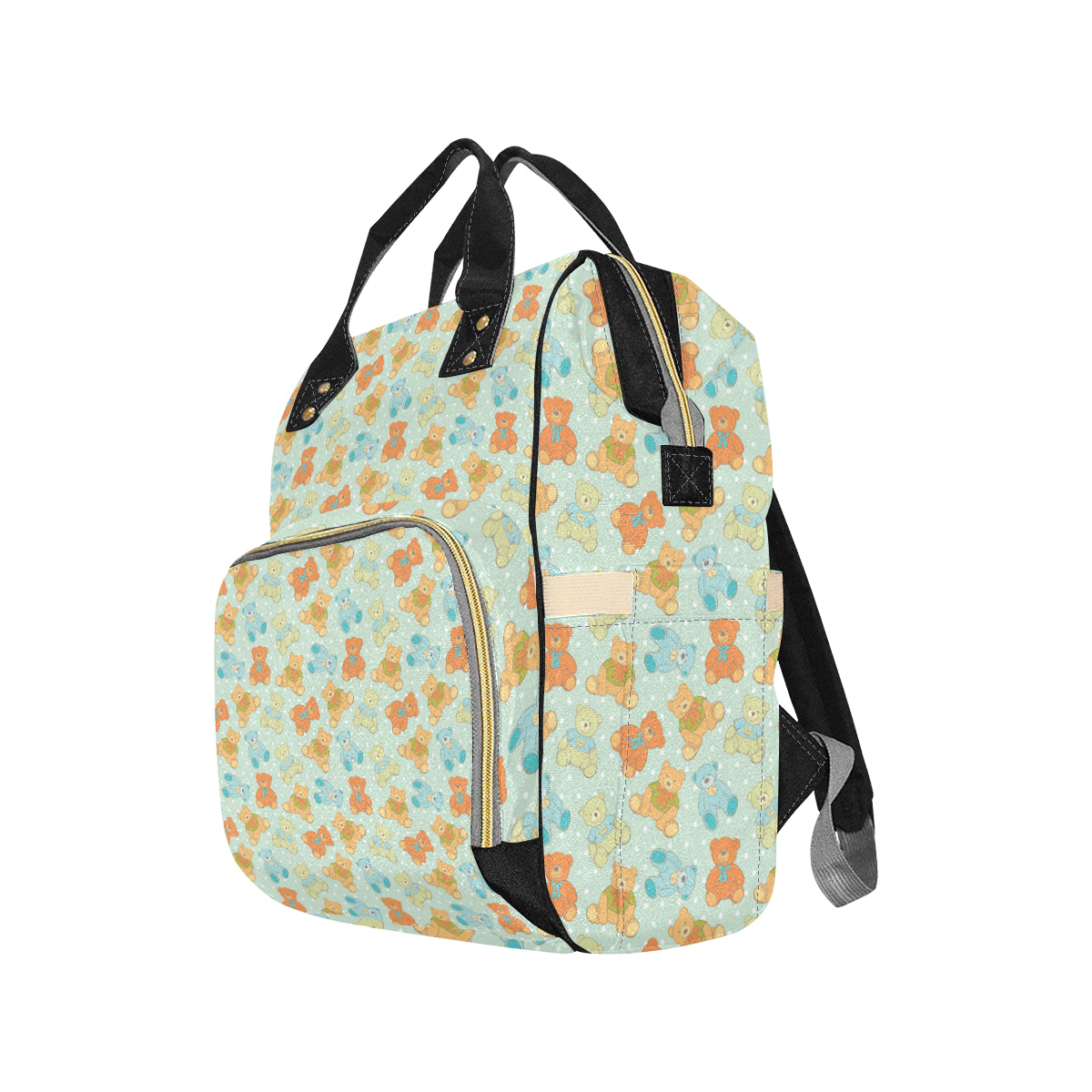Bear Pattern Print Design 02 Diaper Bag Backpack
