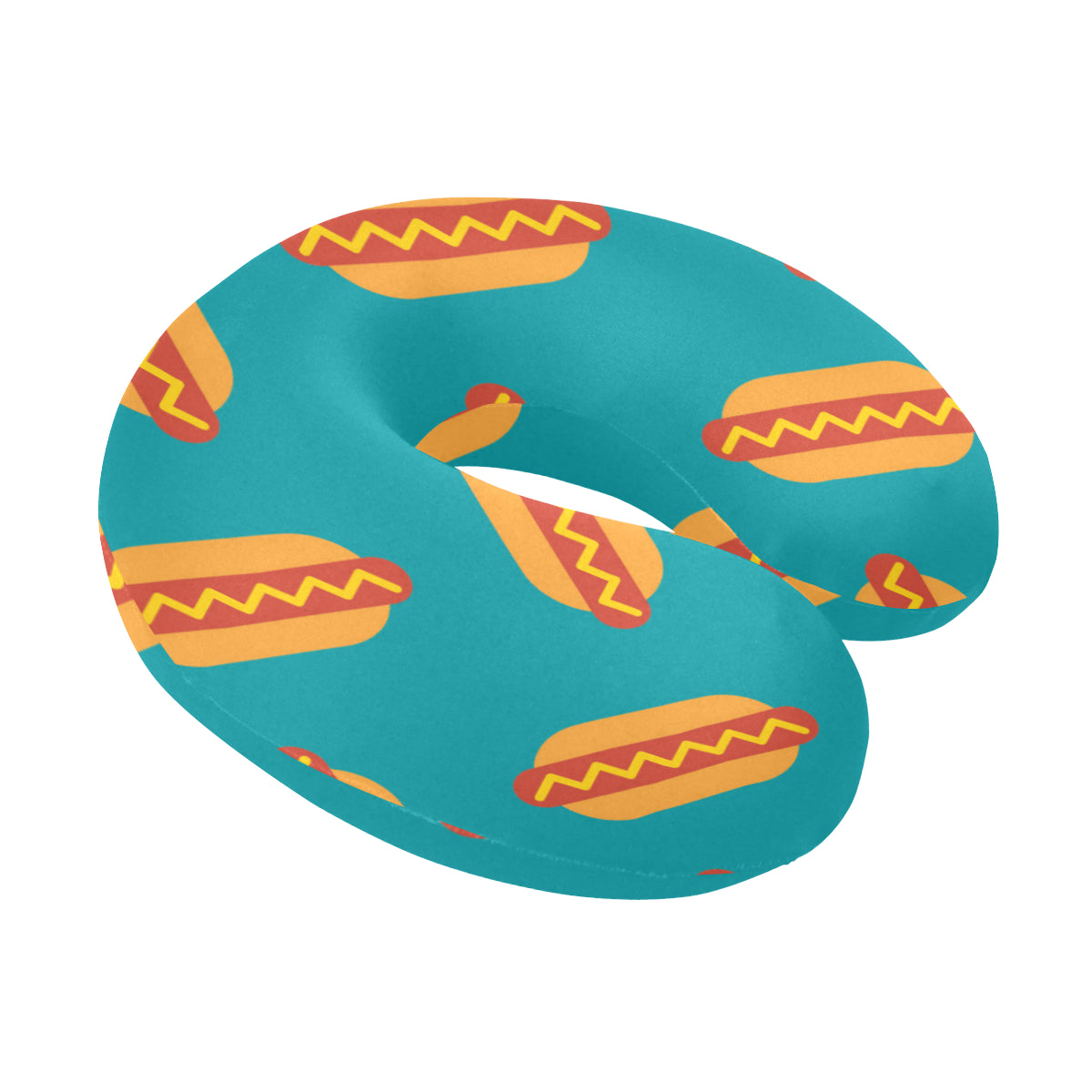 Hot Dog Pattern Print Design 03 U-Shaped Travel Neck Pillow
