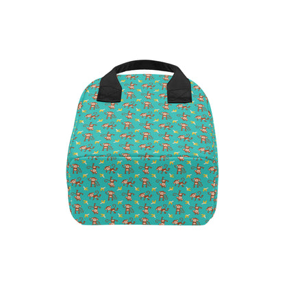 Monkey Banana Design Themed Print Insulated Lunch Bag