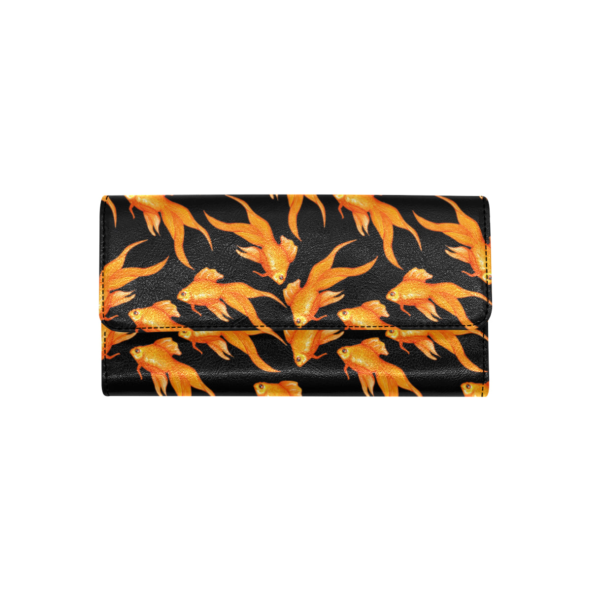 Goldfish Pattern Print Design 03 Women's Trifold Wallet