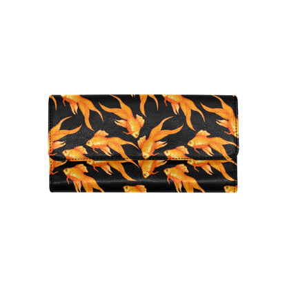 Goldfish Pattern Print Design 03 Women's Trifold Wallet