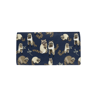 Raccoon Pattern Print Design A06 Women's Trifold Wallet