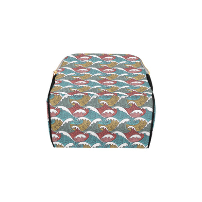Tribal Wave Pattern Print Diaper Bag Backpack