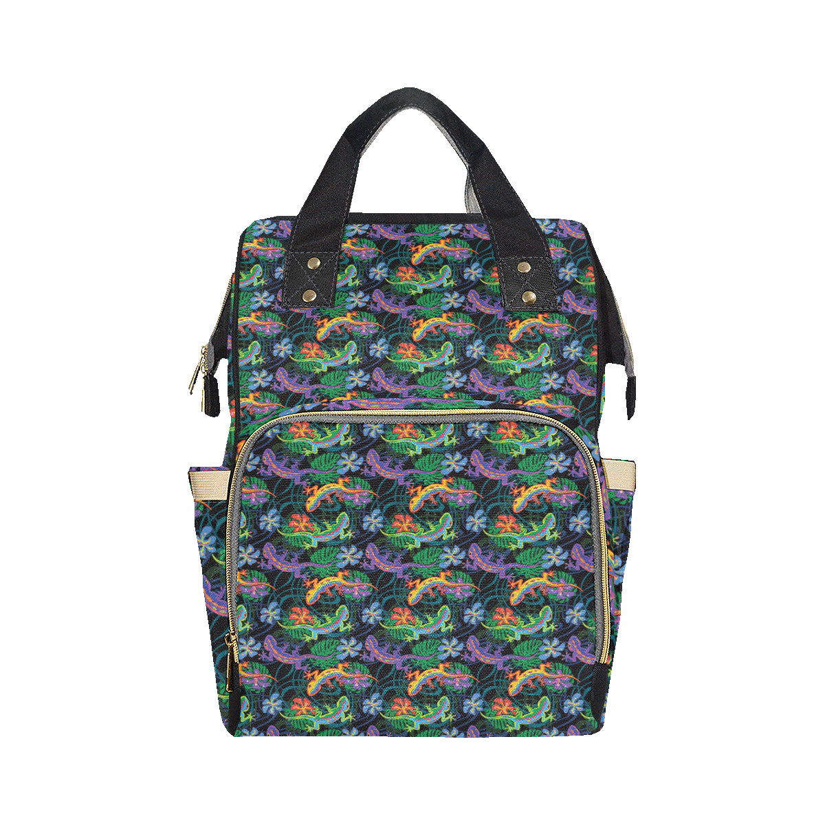 Gecko Colorful Pattern Print Design 01 Diaper Bag Backpack