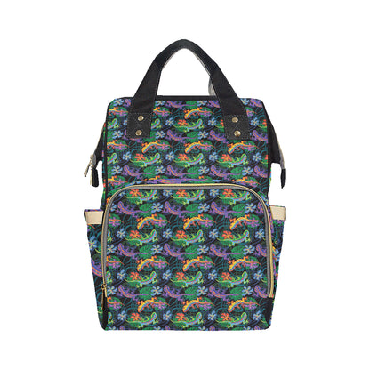 Gecko Colorful Pattern Print Design 01 Diaper Bag Backpack