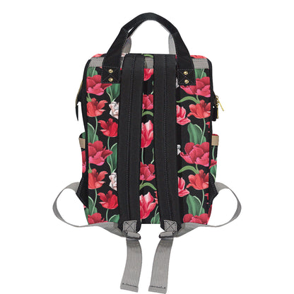 Tulip Pattern Print Design TP08 Diaper Bag Backpack