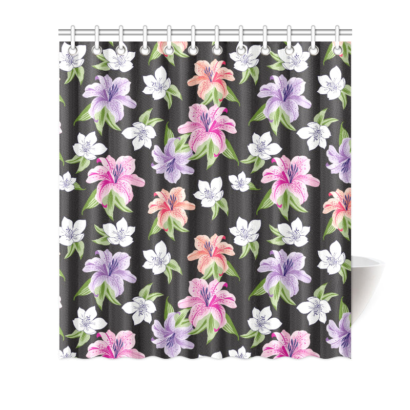 Lily Pattern Print Design LY02 Shower Curtain