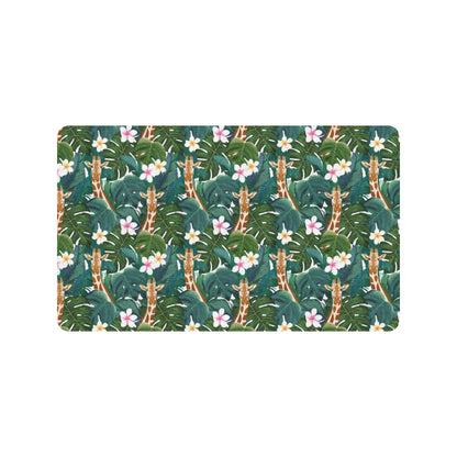Giraffe Jungle Design Print Rubber Doormat