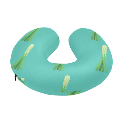 Leek Pattern Print Design 01 U-Shaped Travel Neck Pillow