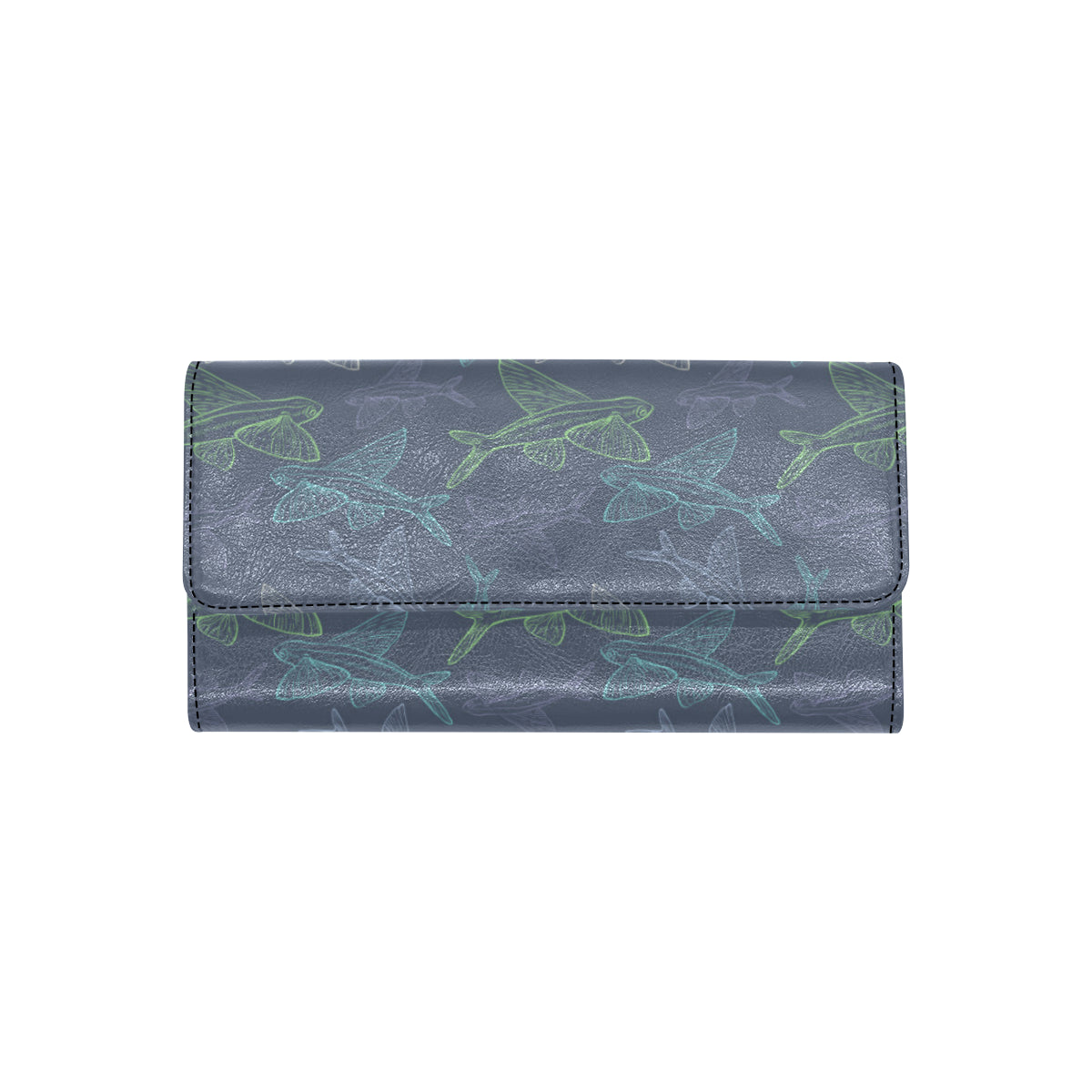 Flying Fish Pattern Print Design 02 Women's Trifold Wallet