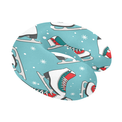 Ice Skate Pattern Print Design 03 U-Shaped Travel Neck Pillow