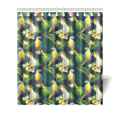 Parrot Pattern Print Design A03 Shower Curtain