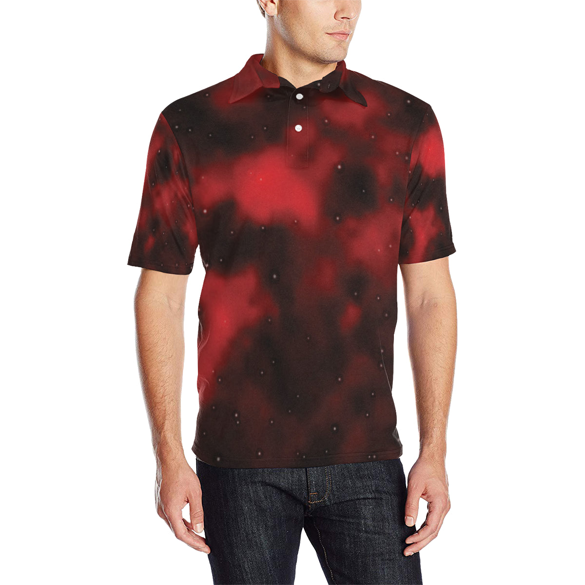 Nebula Pattern Print Design A03 Men Polo Shirt