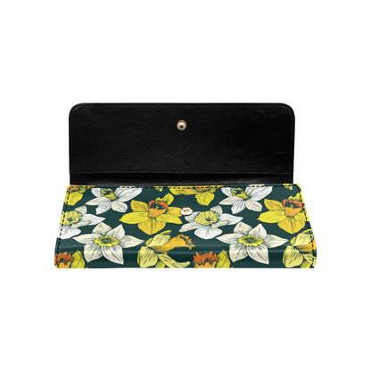 Daffodils Pattern Print Design DF02 Women's Trifold Wallet