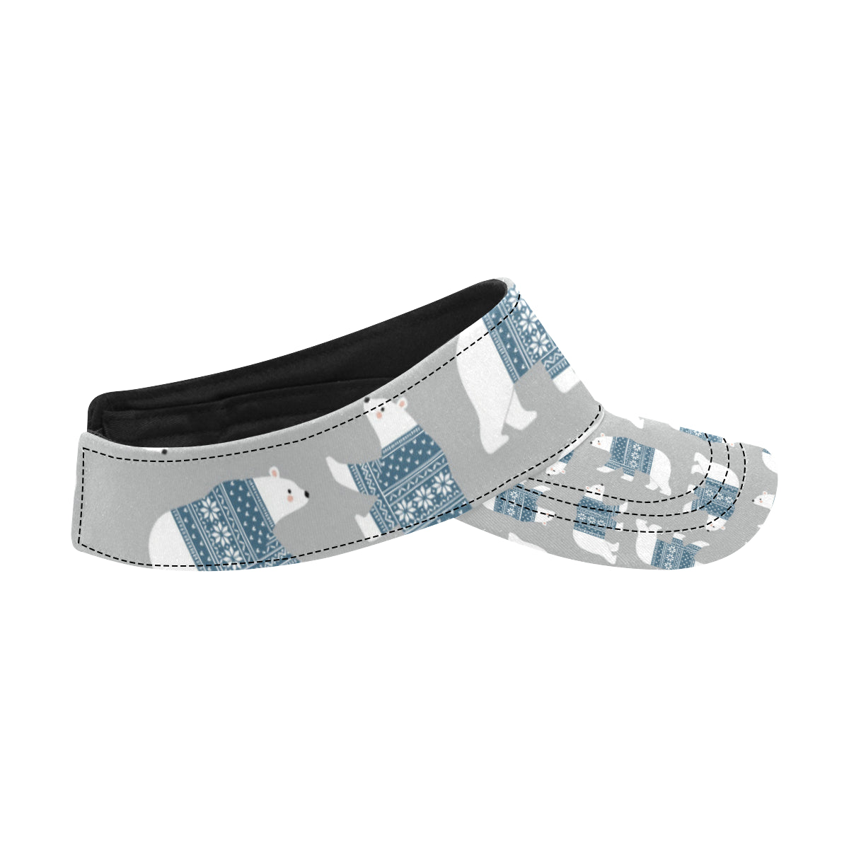 Polar Bear Pattern Print Design A03 Unisex Sun Visor