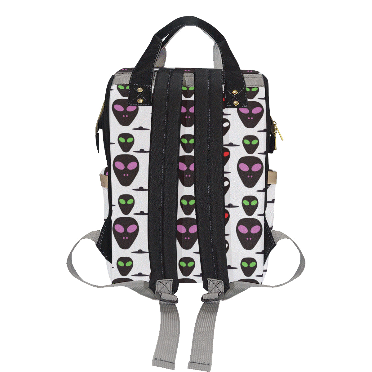 Alien Pattern Print Design 06 Diaper Bag Backpack