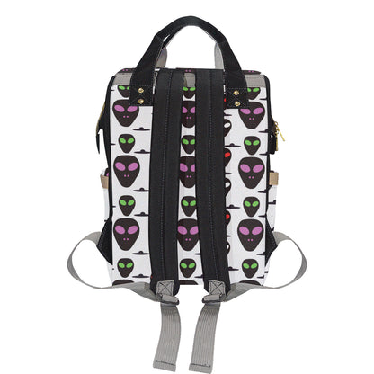 Alien Pattern Print Design 06 Diaper Bag Backpack