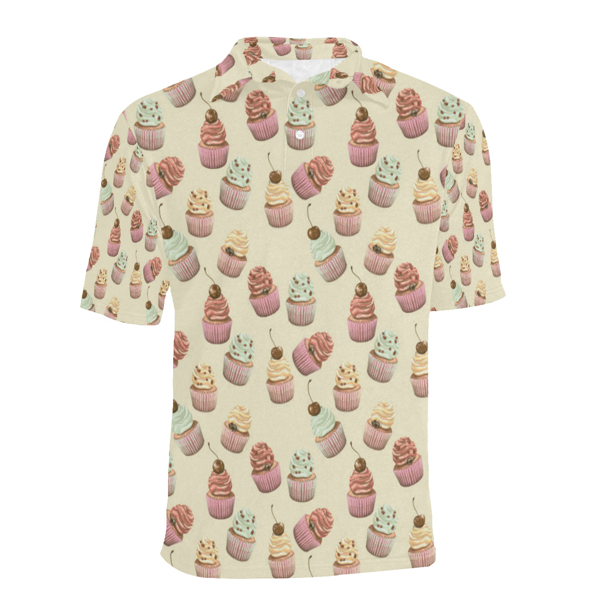 Cupcake Pattern Print Design 04 Men Polo Shirt
