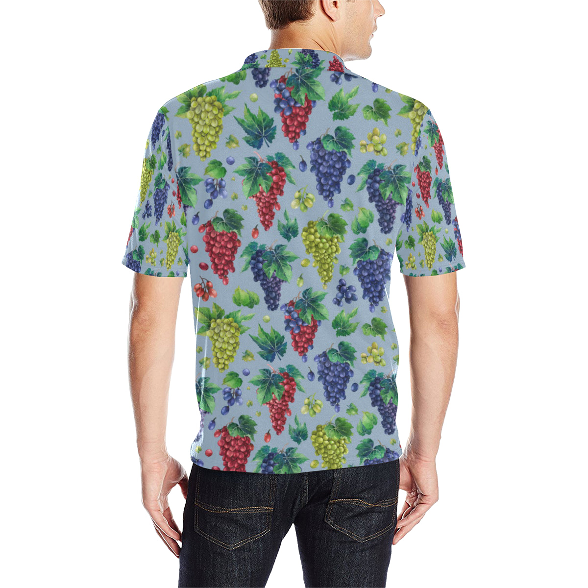 Grape Pattern Print Design GP06 Men Polo Shirt
