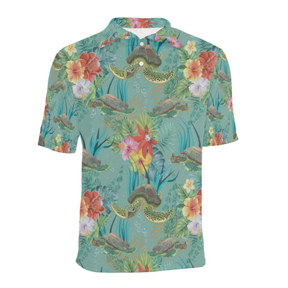 Sea Turtle Pattern Print Design T012 Men Polo Shirt