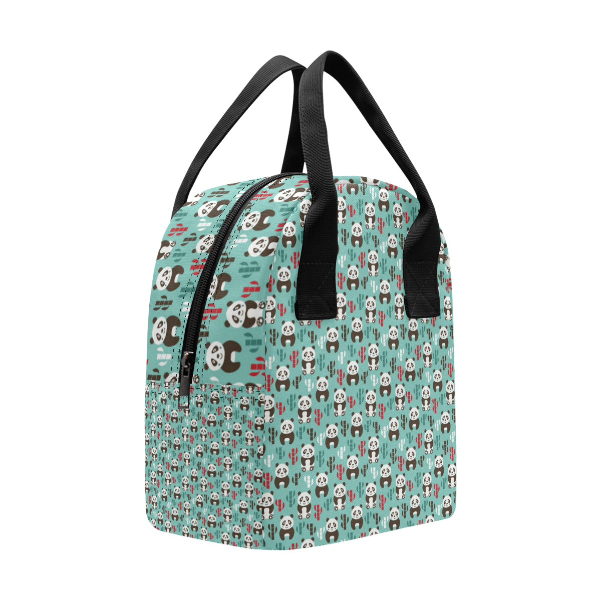 Panda Bear Cute Themed Print Insulated Lunch Bag
