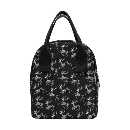 Deer Skeleton Print Pattern Insulated Lunch Bag