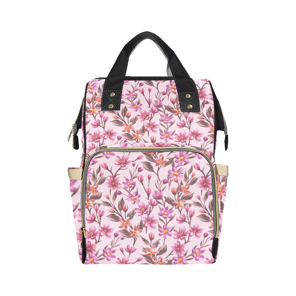 Summer Floral Pattern Print Design SF09 Diaper Bag Backpack