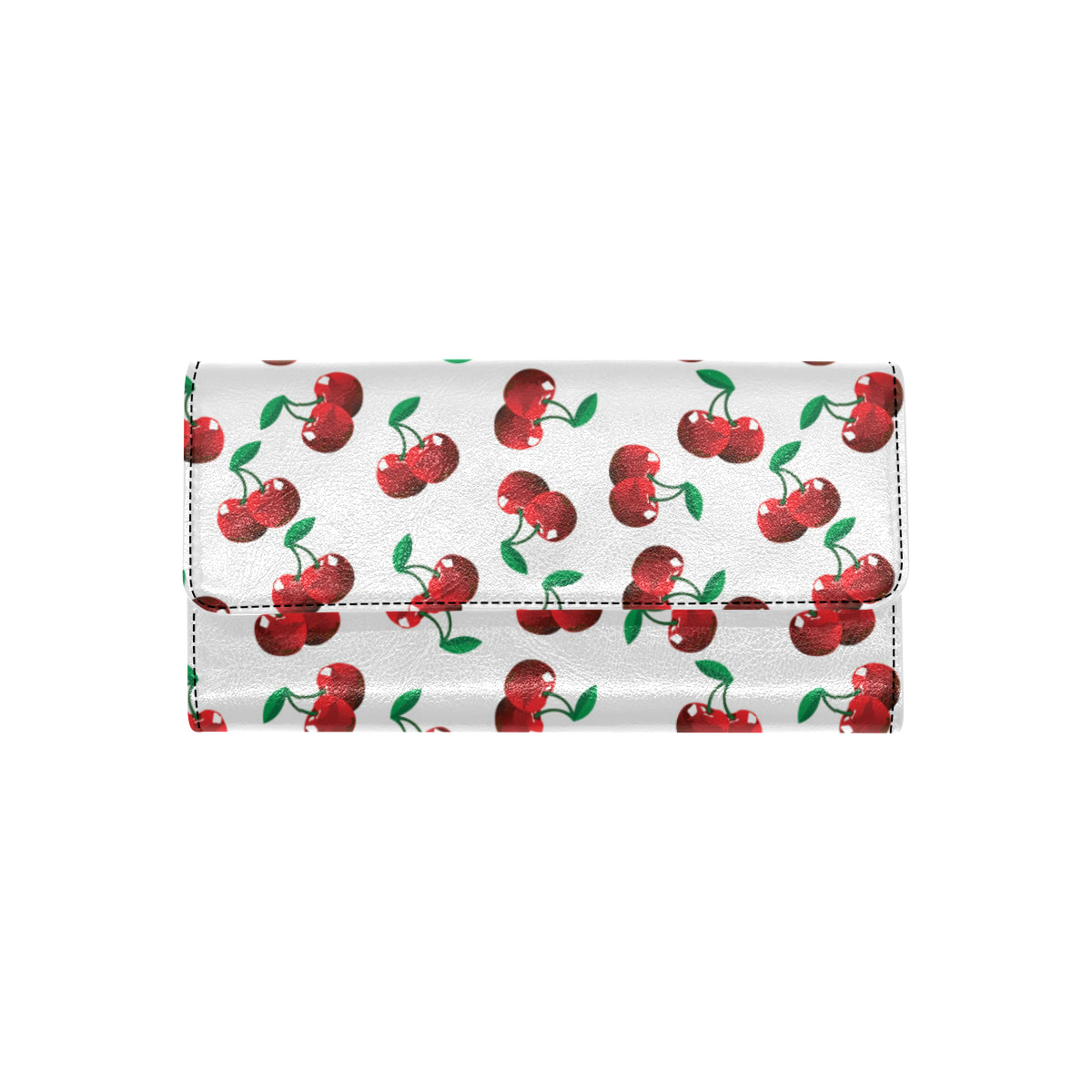 Cherry Pattern Print Design 01 Women's Trifold Wallet