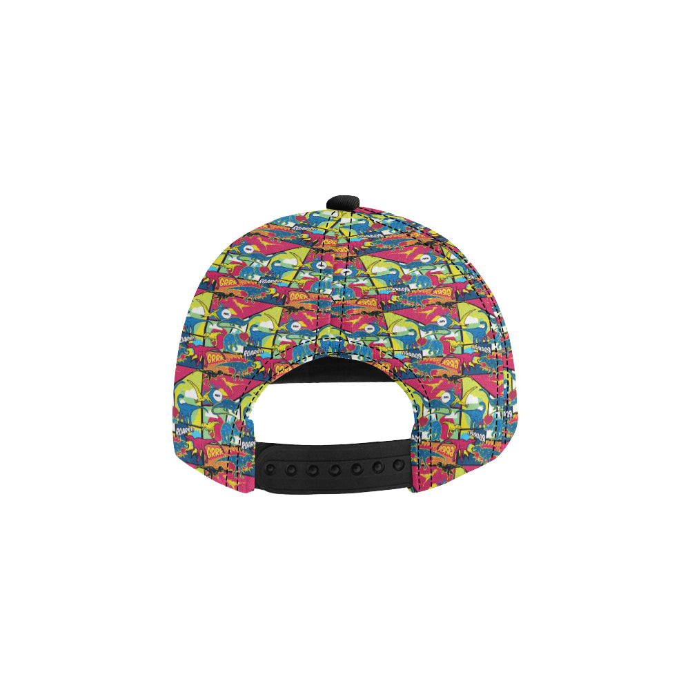 Dinosaur Comic Pop Art Style Snapback Cap