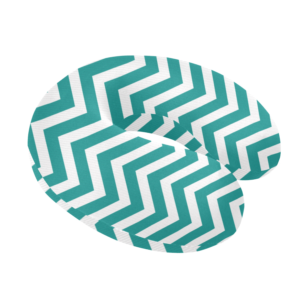 Chevron Teal Pattern Print Design 02 U-Shaped Travel Neck Pillow