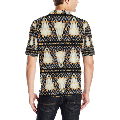 Buffalo Head Pattern Print Design 03 Men Polo Shirt