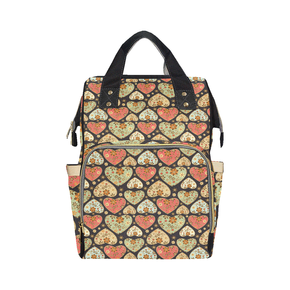 Heart Boho Pattern Print Design HE04 Diaper Bag Backpack