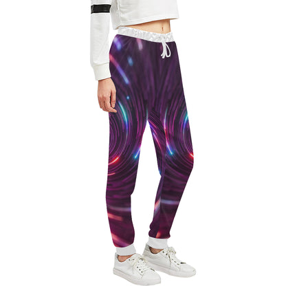 Vortex Twist Swirl Purple Neon Print Unisex Sweatpants
