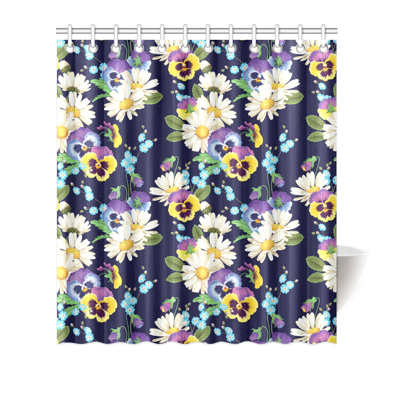 Pansy Pattern Print Design PS03 Shower Curtain