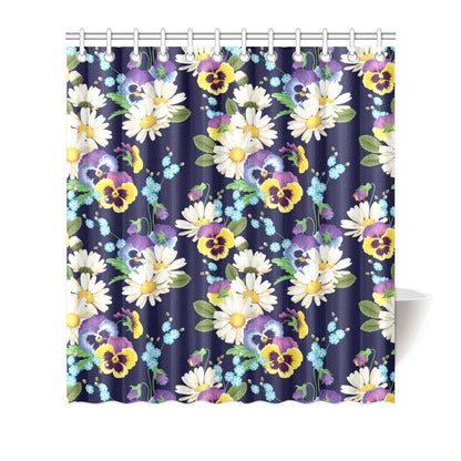 Pansy Pattern Print Design PS03 Shower Curtain