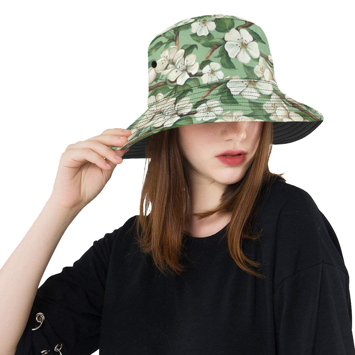 Apple blossom Pattern Print Design AB02 Unisex Bucket Hat