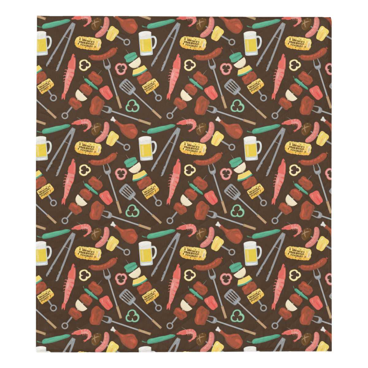 Barbecue Pattern Print Design 05 Premium Quilt