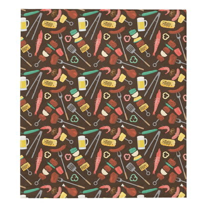 Barbecue Pattern Print Design 05 Premium Quilt