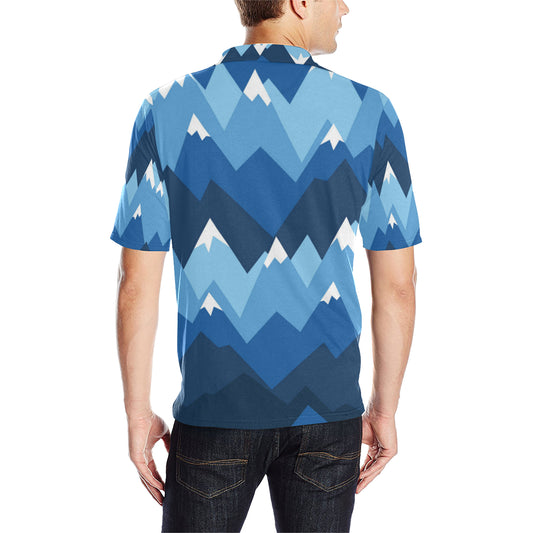 Mountain Pattern Print Design 04 Men Polo Shirt