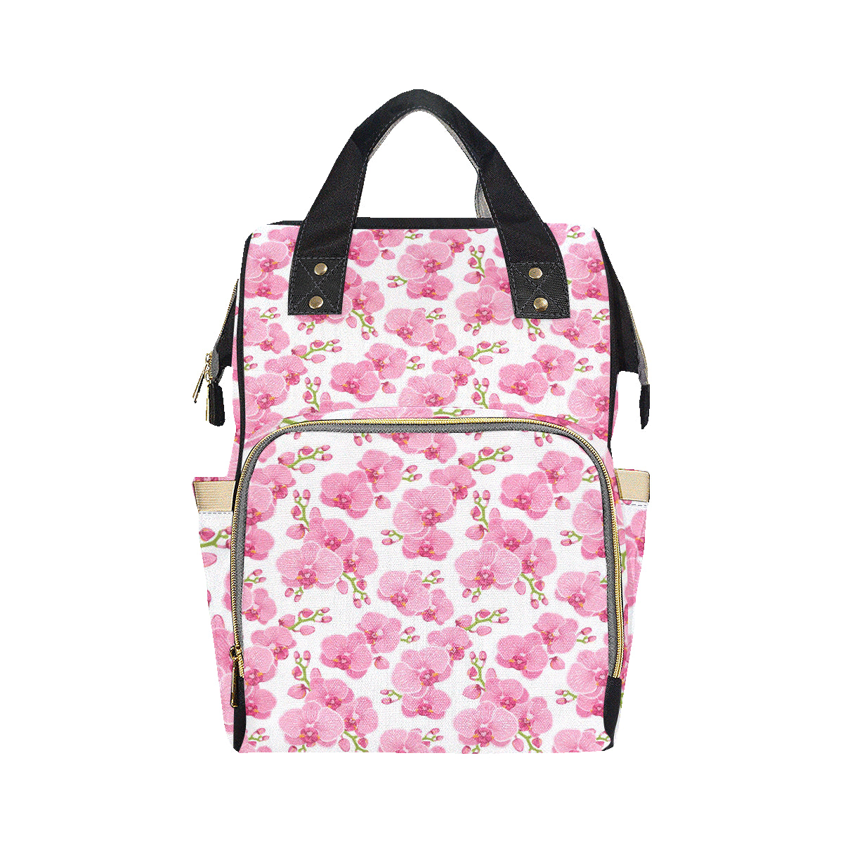 Orchid Pink Pattern Print Design OR07 Diaper Bag Backpack