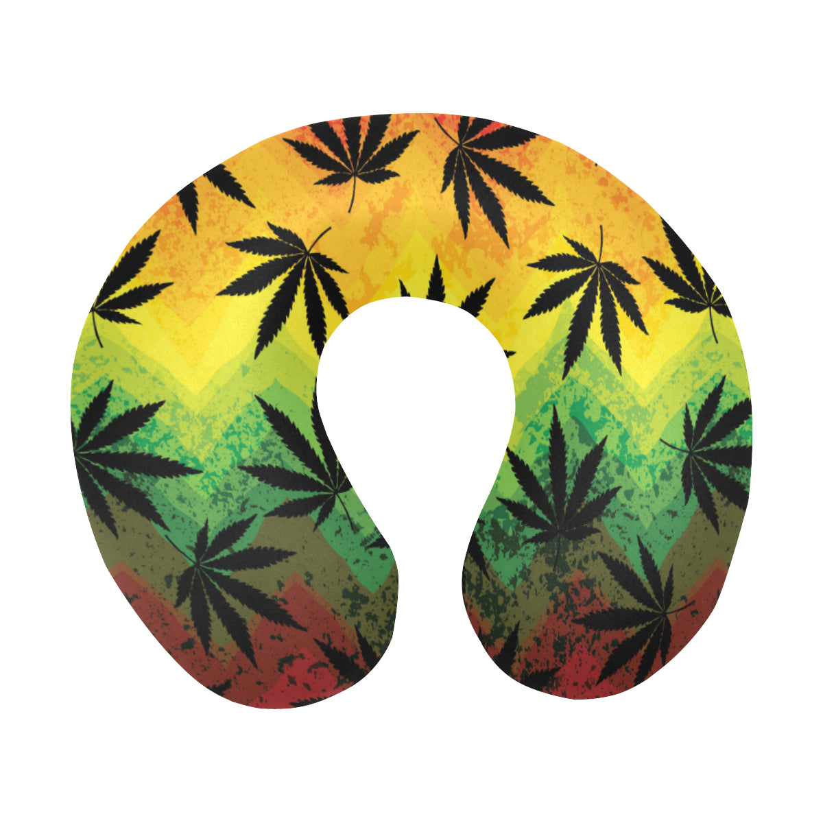 Rasta Pattern Print Design A02 U-Shaped Travel Neck Pillow