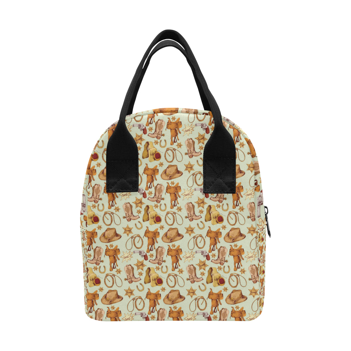 Western Cowboy Design Pattern Insulated Lunch Bag